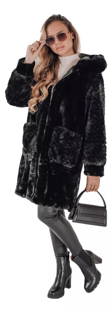 Sieviešu melns mētelis Modi