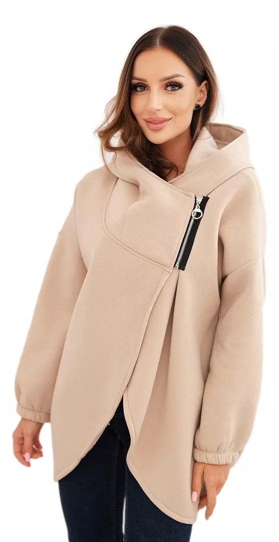 Sieviešu brūns džemperis ar kapuci Jonit