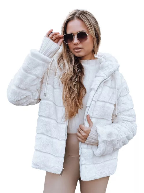 Sieviešu brūna kažokādas jaka Santa