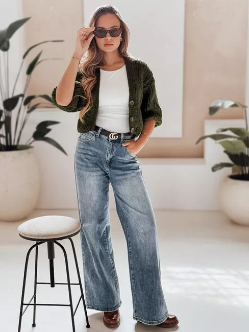 Sieviešu tumši zaļš džemperis Lorel