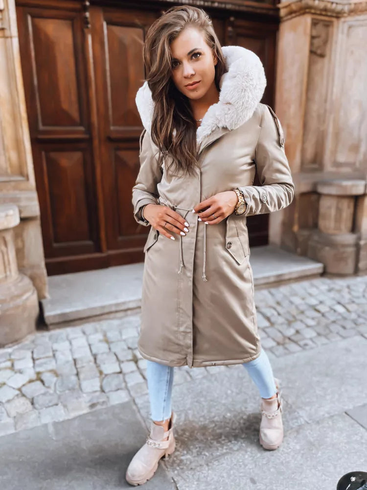 Sieviešu brūna garā jaka Harpe