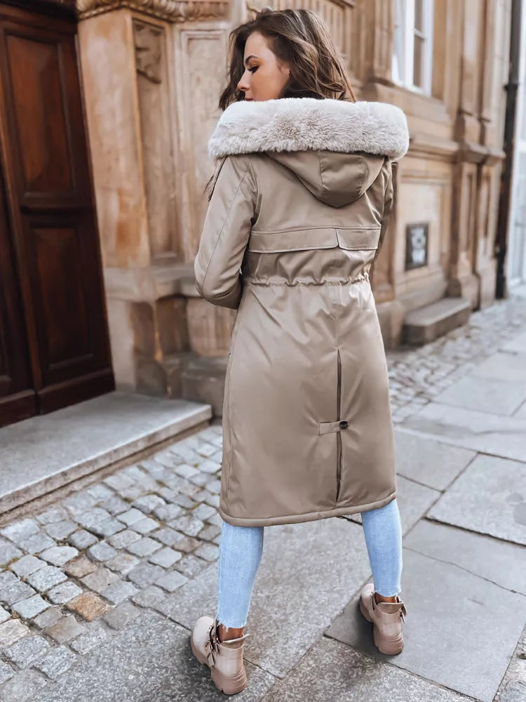 Sieviešu brūna garā jaka Harpe