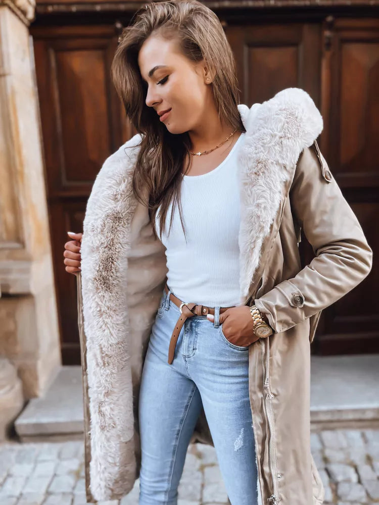 Sieviešu brūna garā jaka Harpe