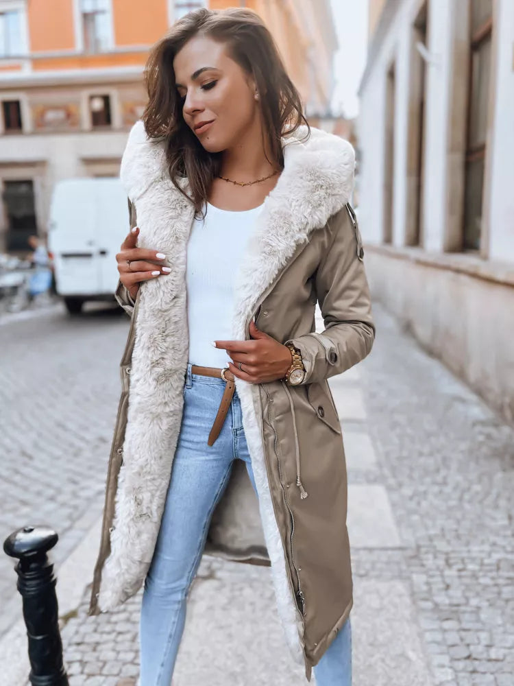 Sieviešu brūna garā jaka Harpe