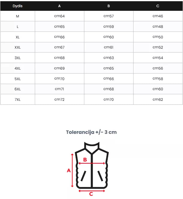Vīriešu stepēta melna veste Lider