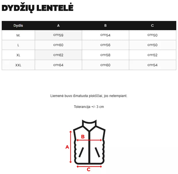 Vīriešu melna veste Stix