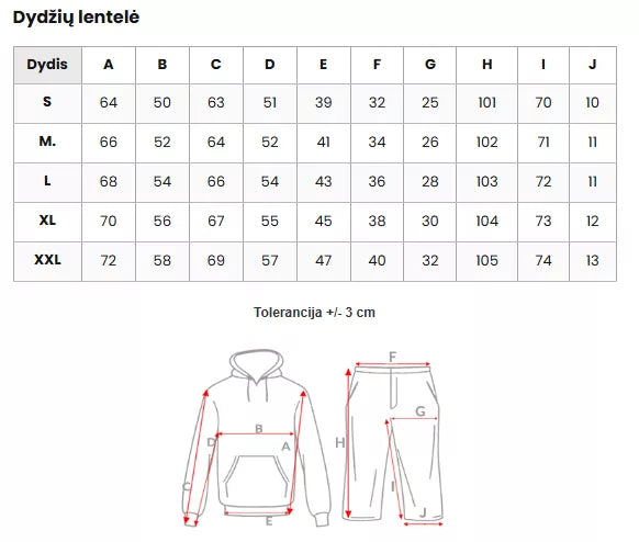 Vīriešu melns sporta tērps, dizains.