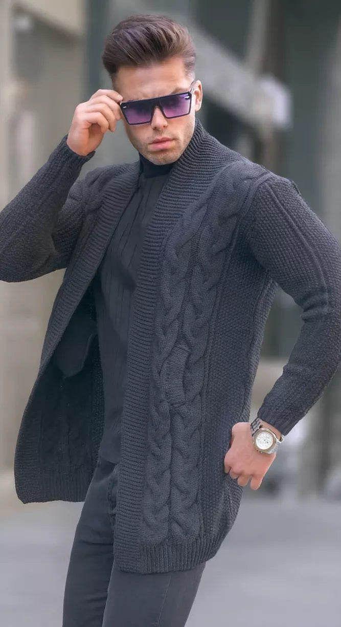 Tumši pelēks vīriešu džemperis Roget