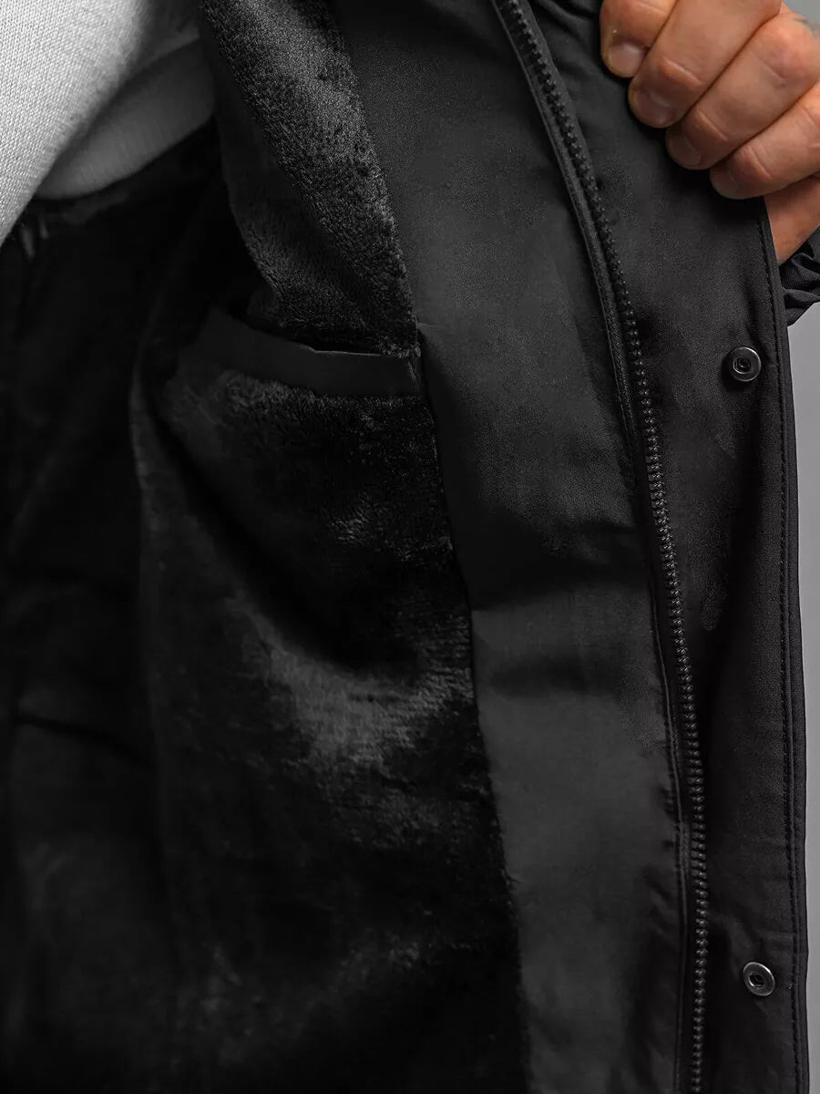 Vīriešu melna stepēta jaka Storm