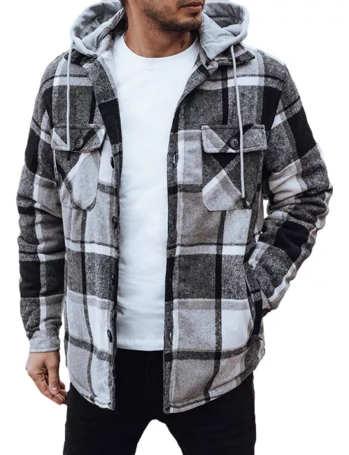 Vīriešu melna jaka ar kapuci Endrik