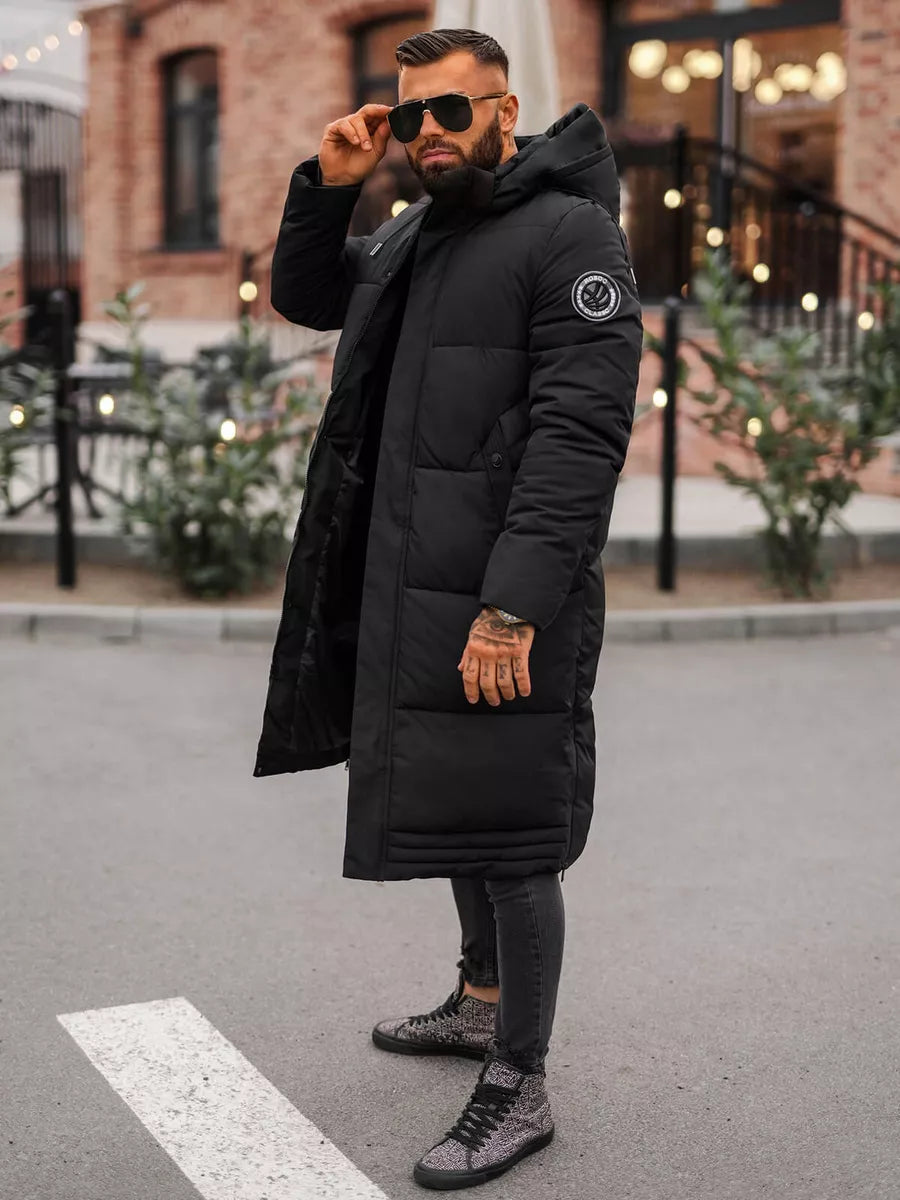 Vīriešu melna ziemas jaka Bruno