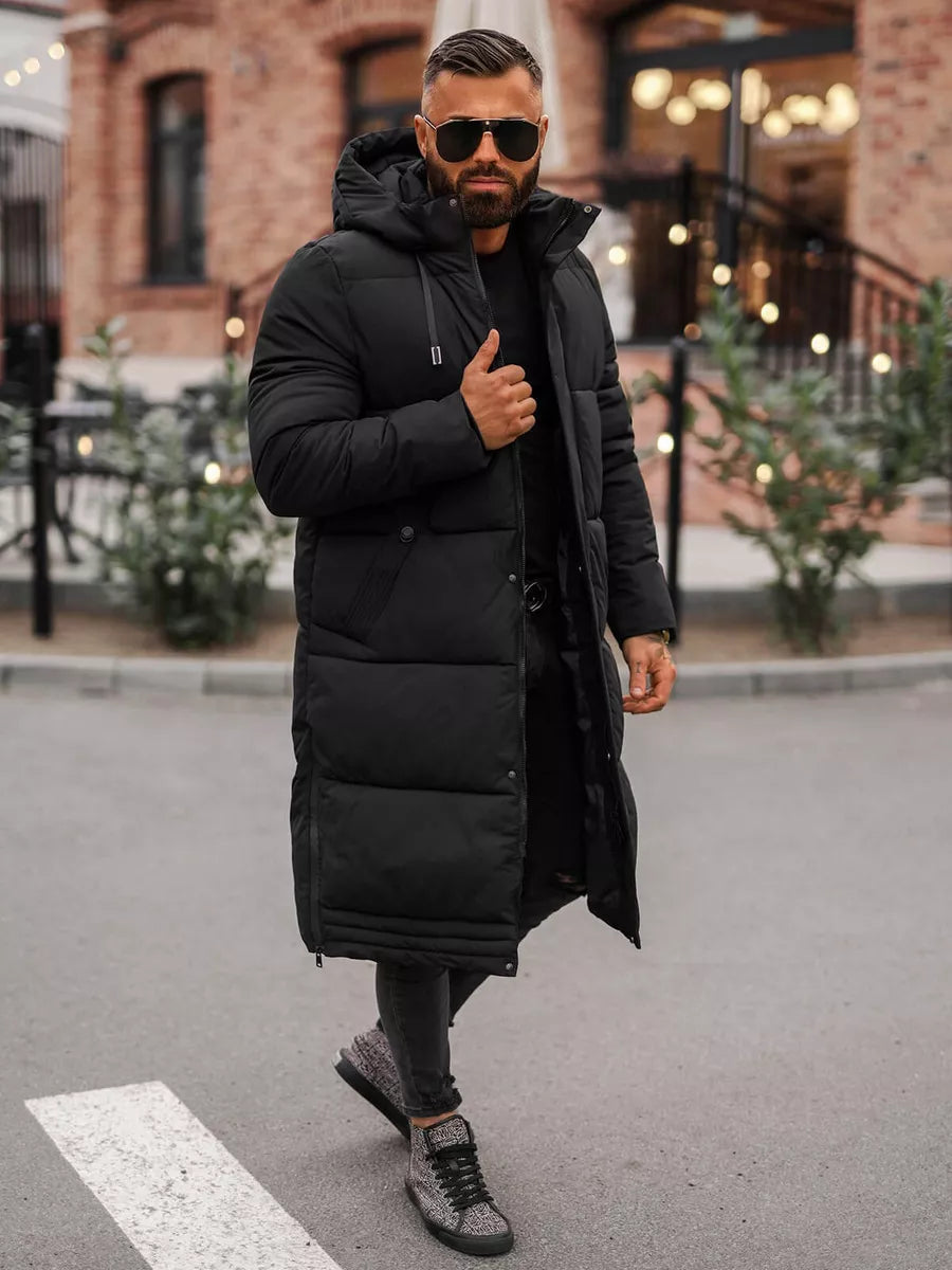 Vīriešu melna ziemas jaka Bruno