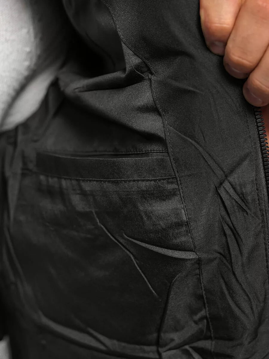 Vīriešu melna ziemas jaka Rock