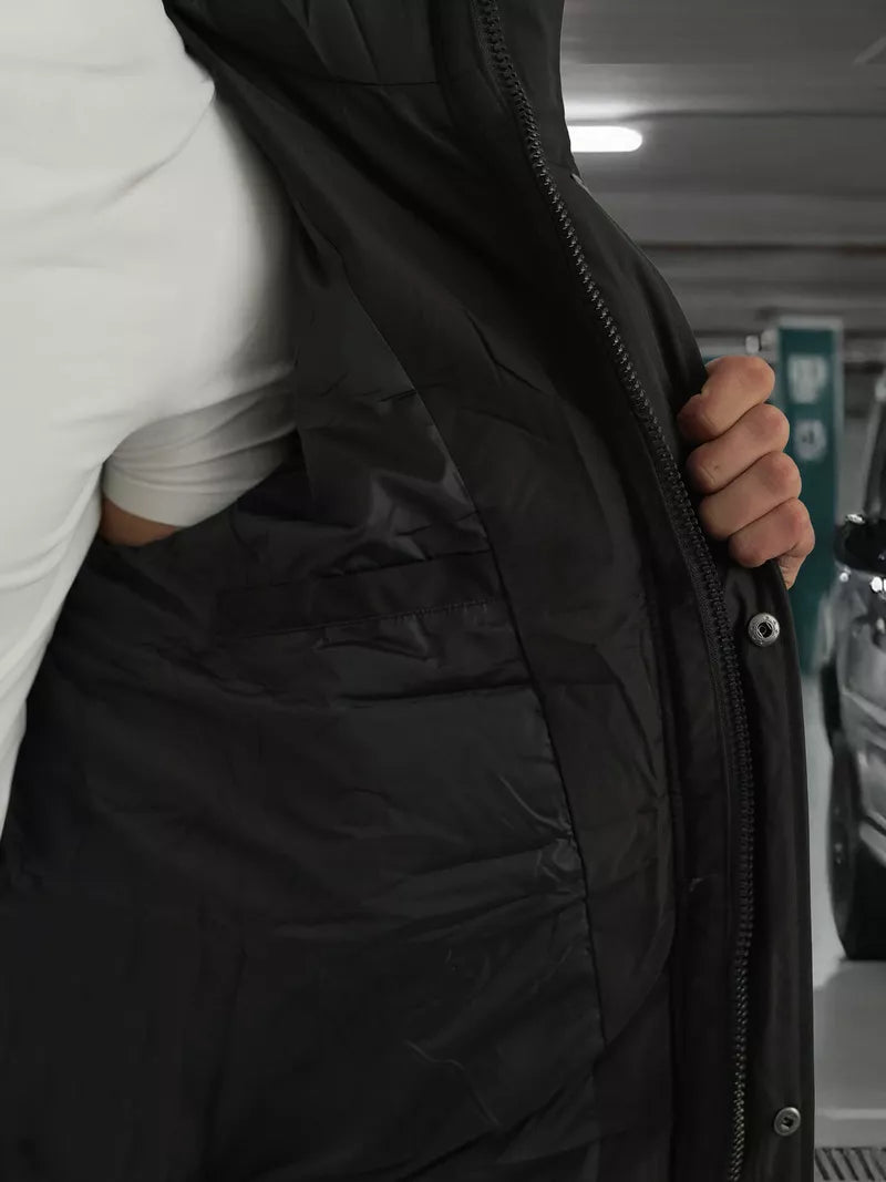 Vīriešu melna ziemas jaka Fred