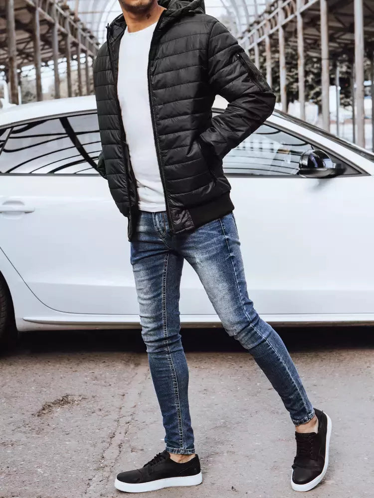 Vīriešu pavasara - rudens jaka melnā Nosal