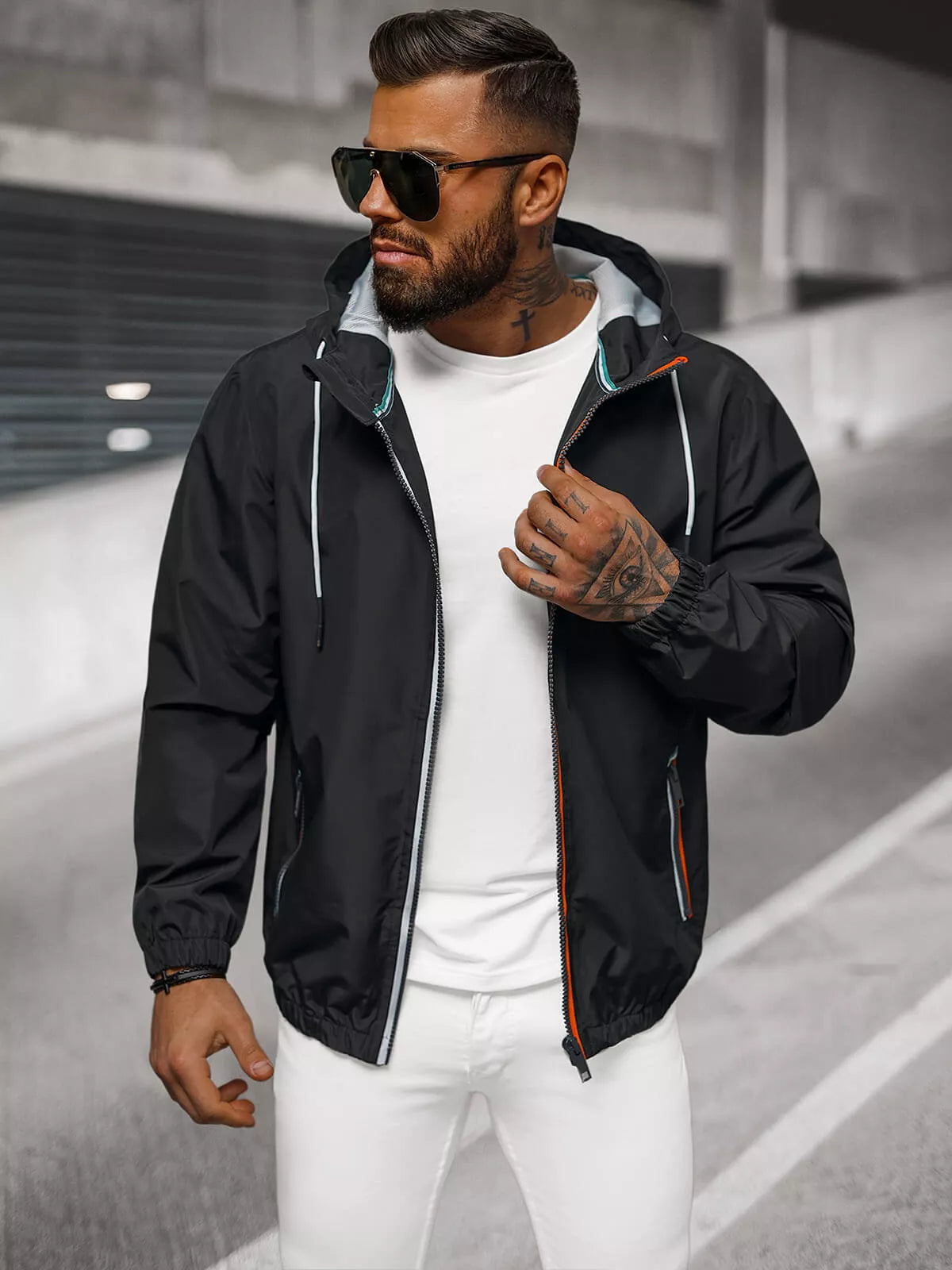 Vīriešu plāna melna jaka Doran