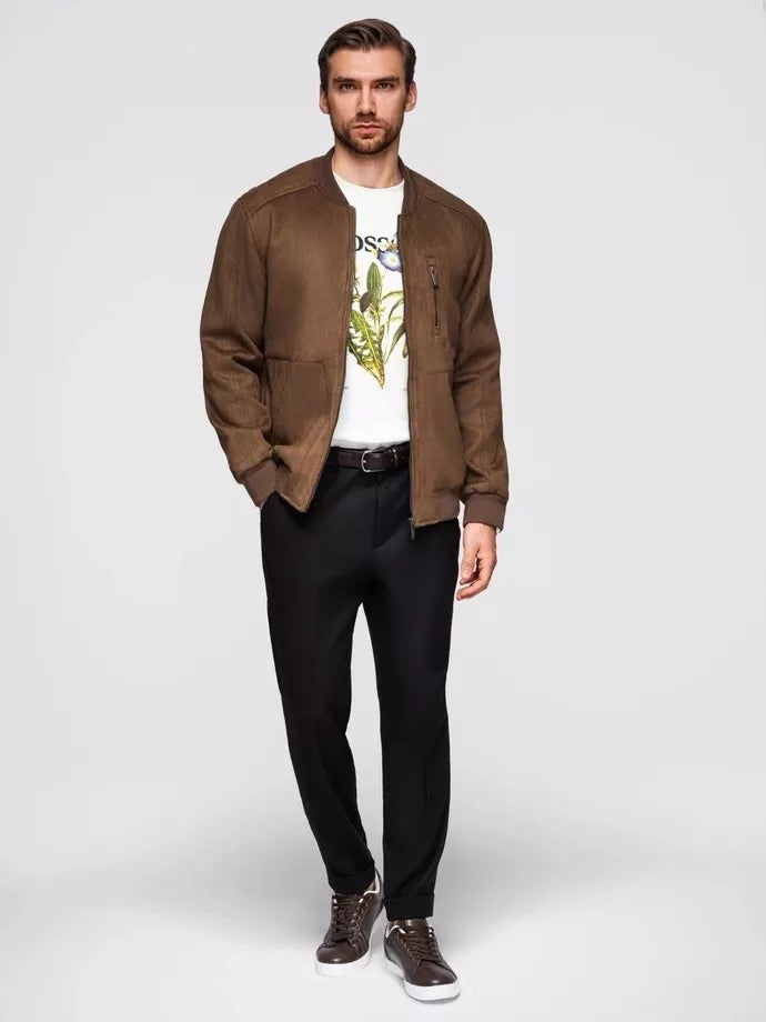 Vīriešu brūna mākslīgās ādas jaka Vilin