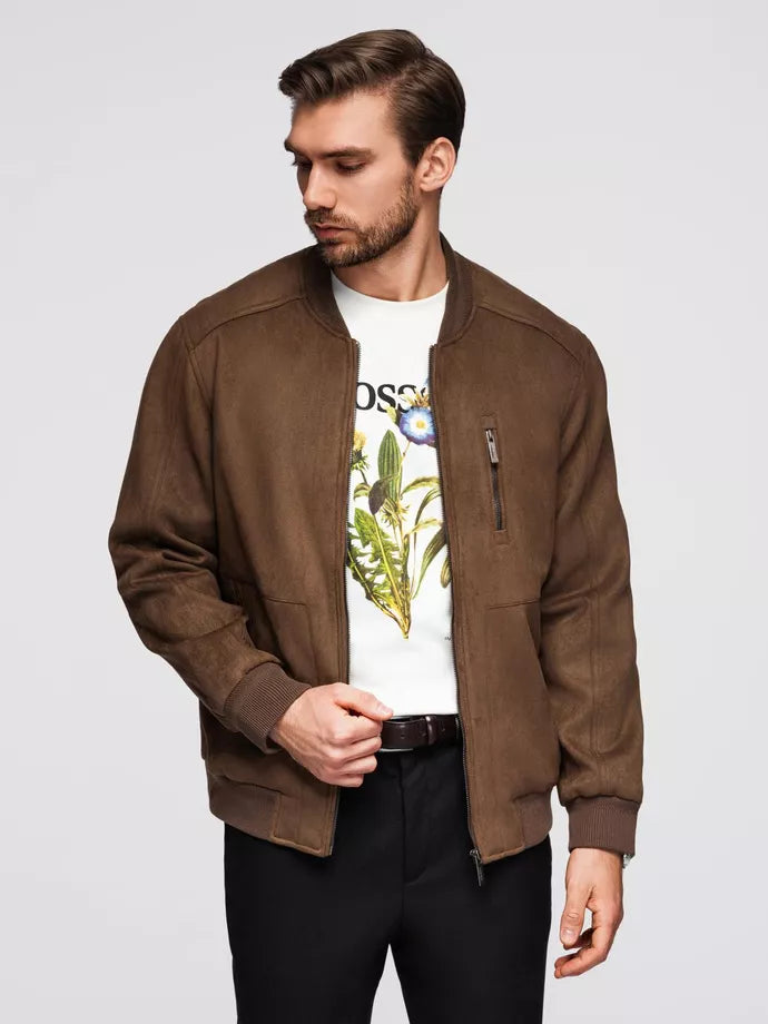 Vīriešu brūna mākslīgās ādas jaka Vilin