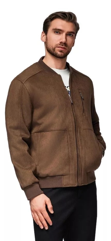 Vīriešu brūna mākslīgās ādas jaka Vilin