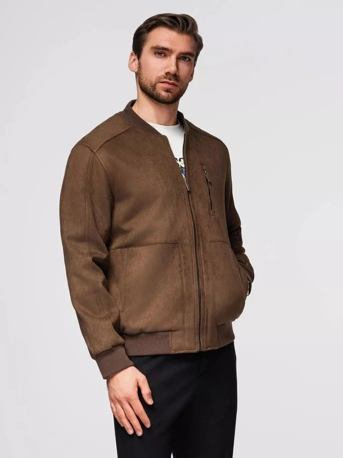 Vīriešu brūna mākslīgās ādas jaka Vilin