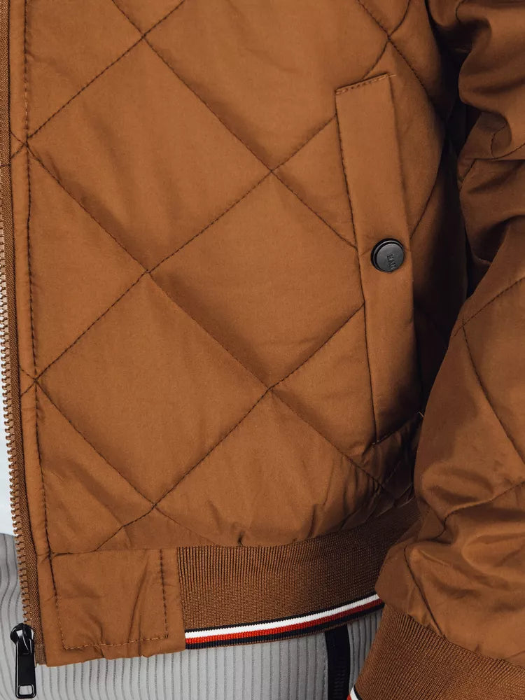 Vīriešu brūna jaka ar kapuci Stefun