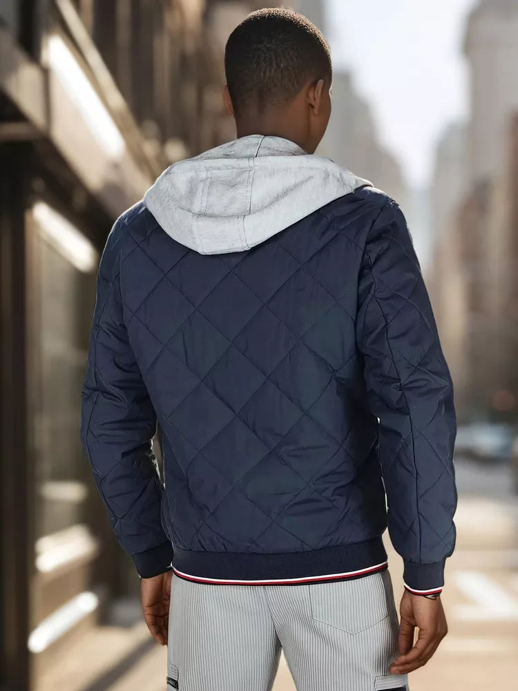 Vīriešu tumši zila jaka ar kapuci Stefun