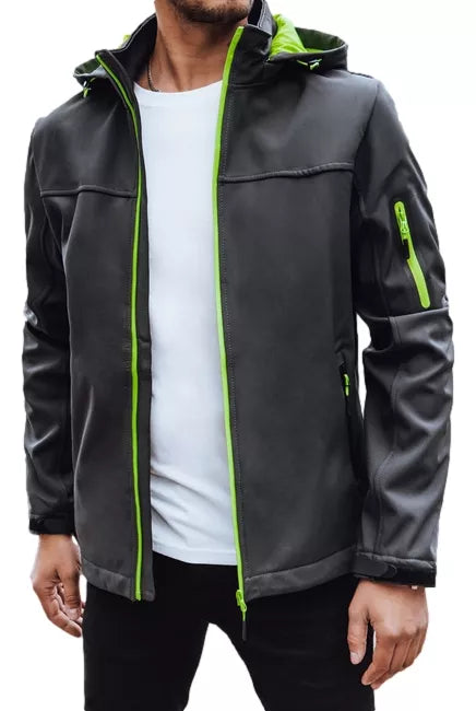 Vīriešu tumši pelēka jaka ar kapuci Retro