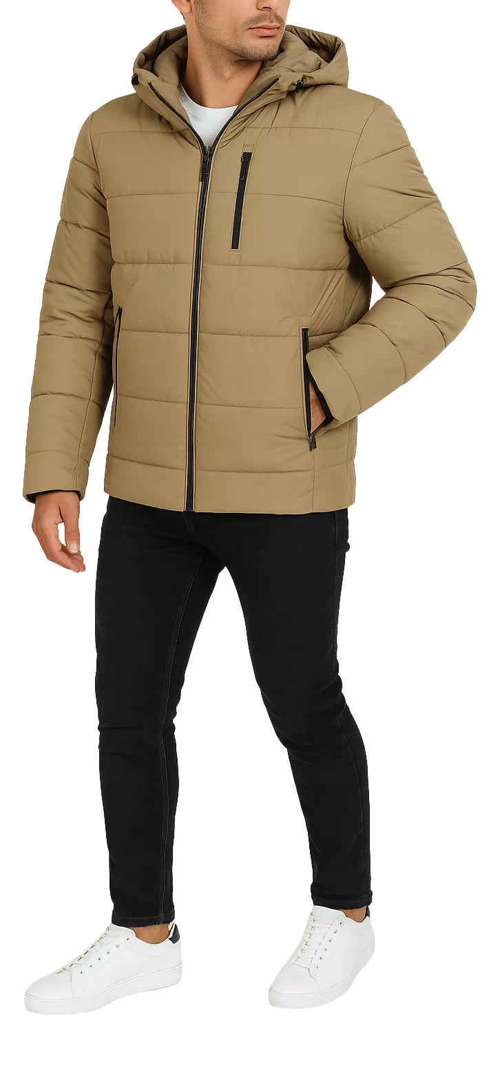 Vīriešu ziemas gaiši brūna jaka Nevan