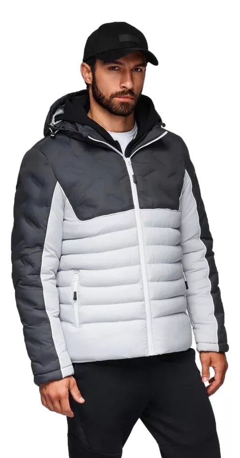 Vīriešu ziemas tumši pelēka jaka Flam