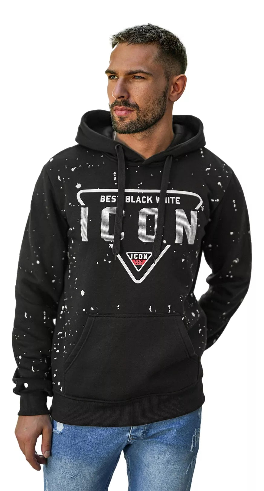 Vīriešu melns džemperis Best