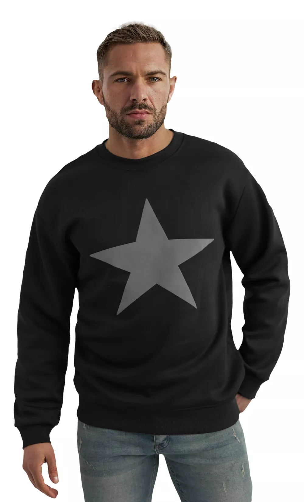 Vīriešu melns sporta krekls bez kapuces Star