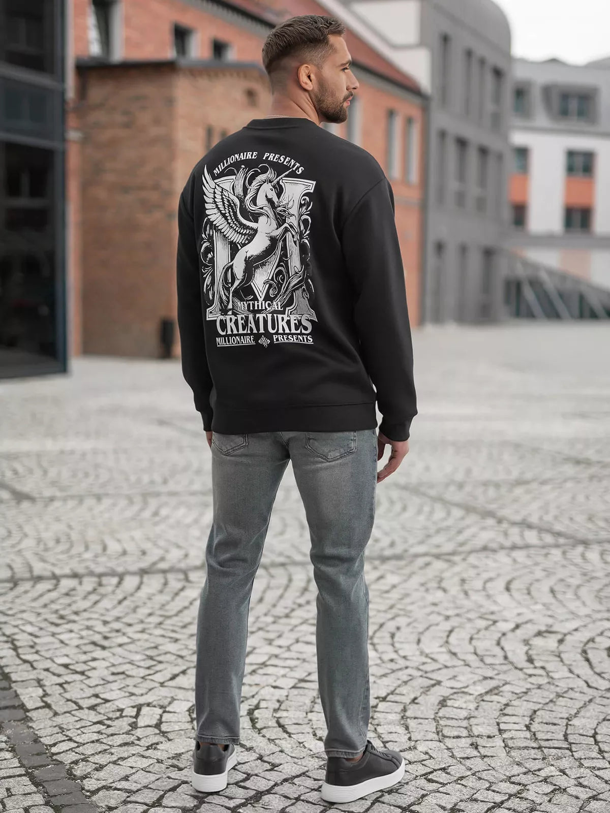 Vīriešu melns kapučjakas krekls "Mafia"