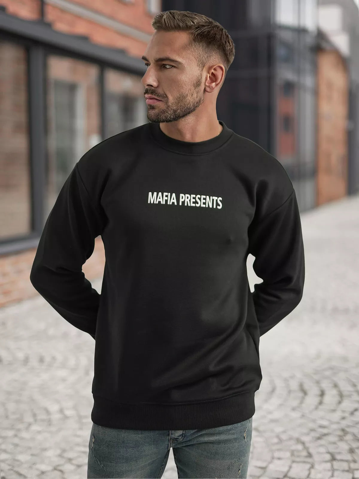 Vīriešu melns kapučjakas krekls "Mafia"