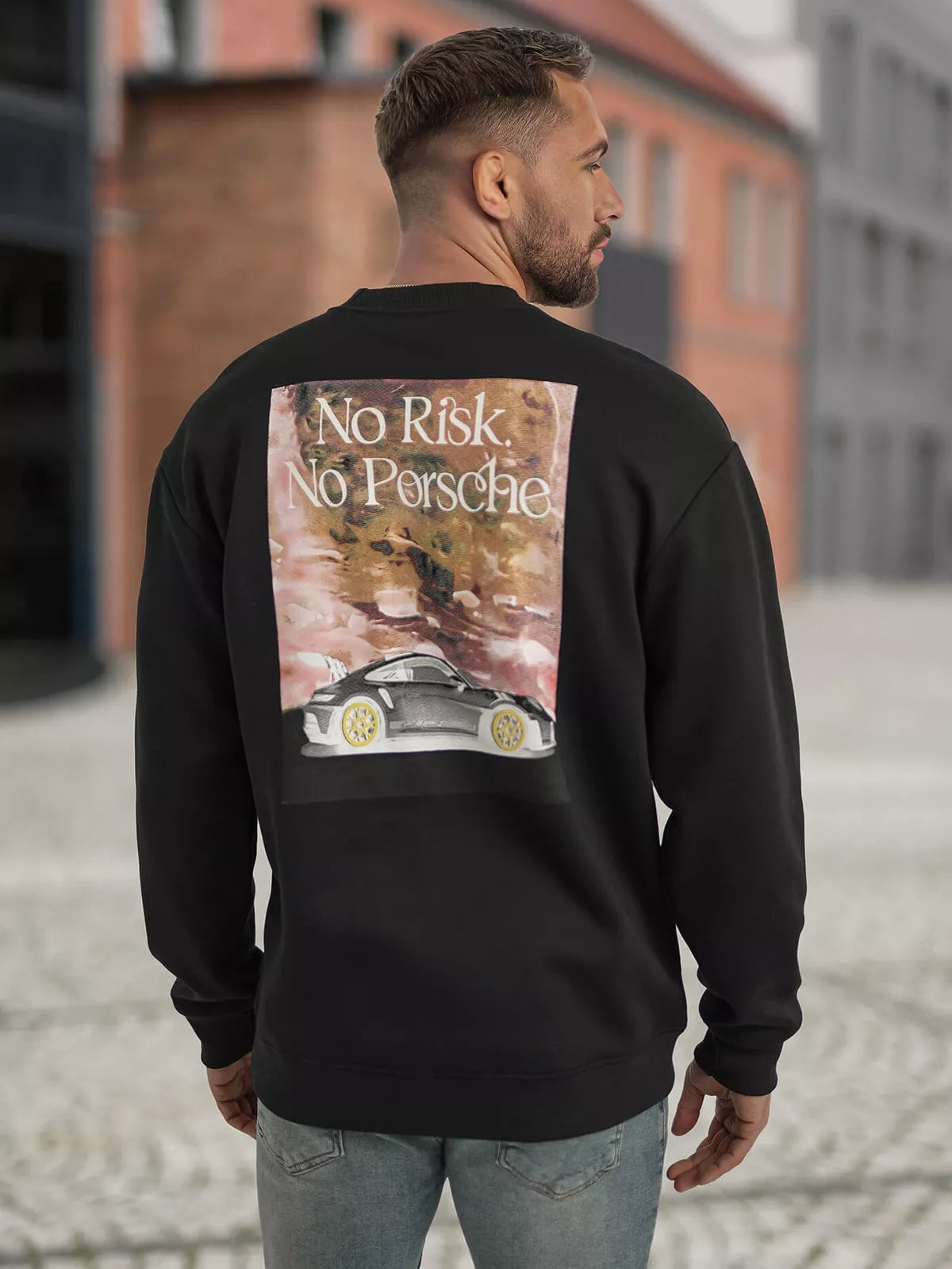 Vīriešu melns kapučjakas krekls Risk