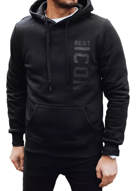 Vīriešu melns kapučjakas krekls Best Icon