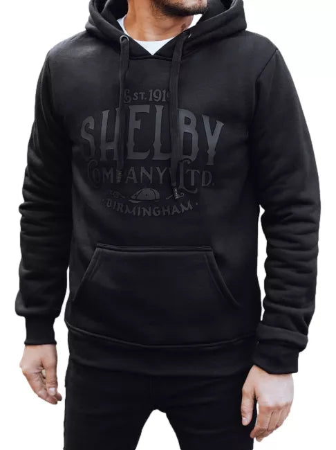 Vīriešu melns Shelby kapučjakas krekls ar kapuci