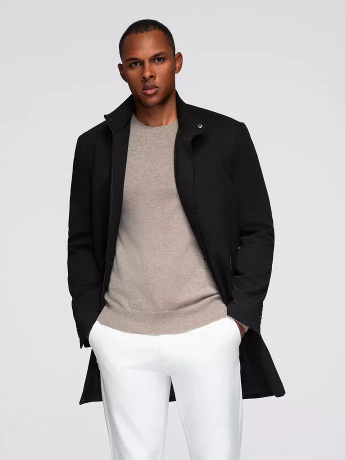 Vīriešu melns mētelis Alpi