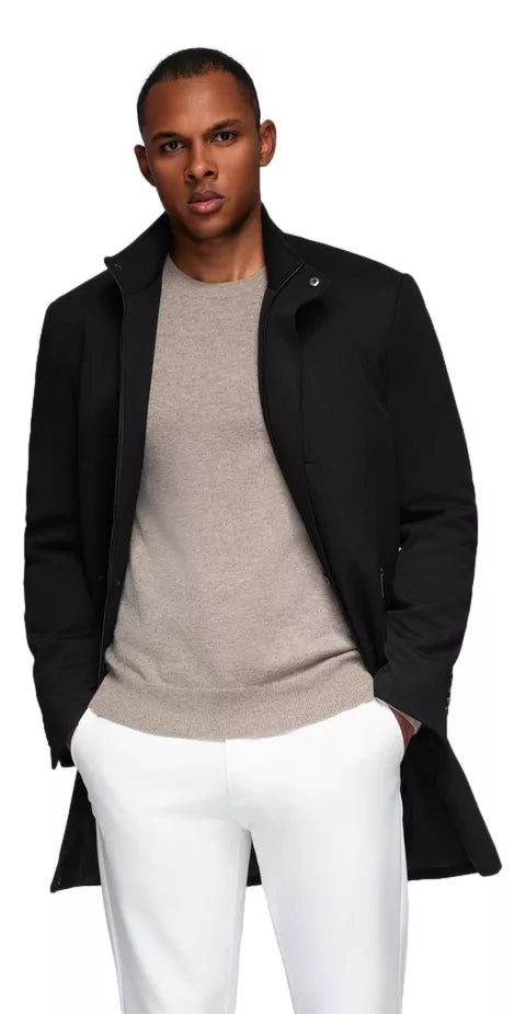 Vīriešu melns mētelis Alpi