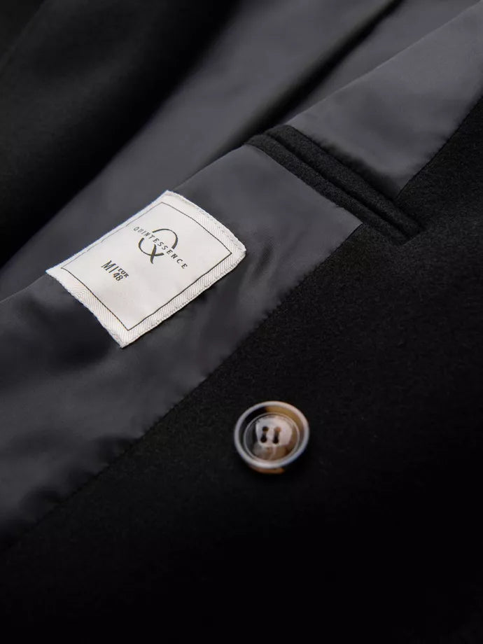 Vīriešu melns mētelis Elegant