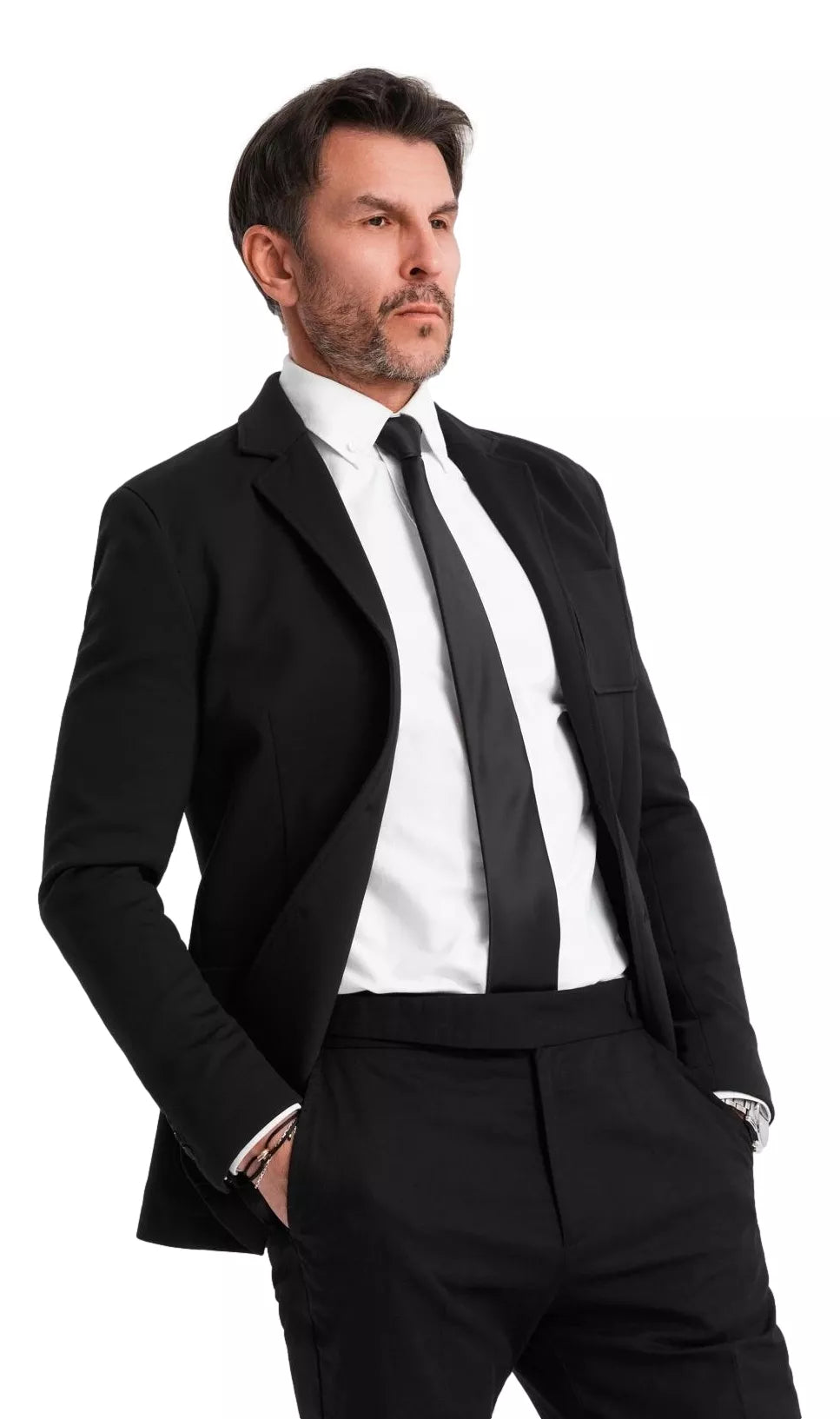 Vīriešu melna jaka Azan