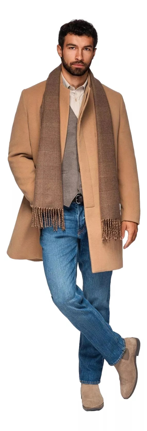 Vīriešu brūns mētelis Adre