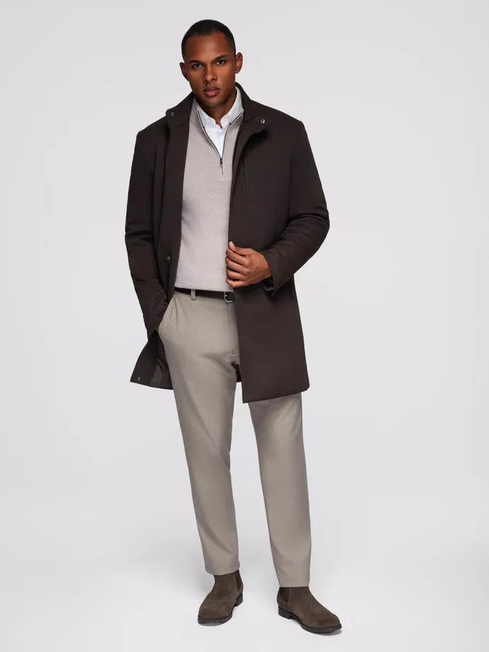 Vīriešu tumši brūns mētelis Alpi