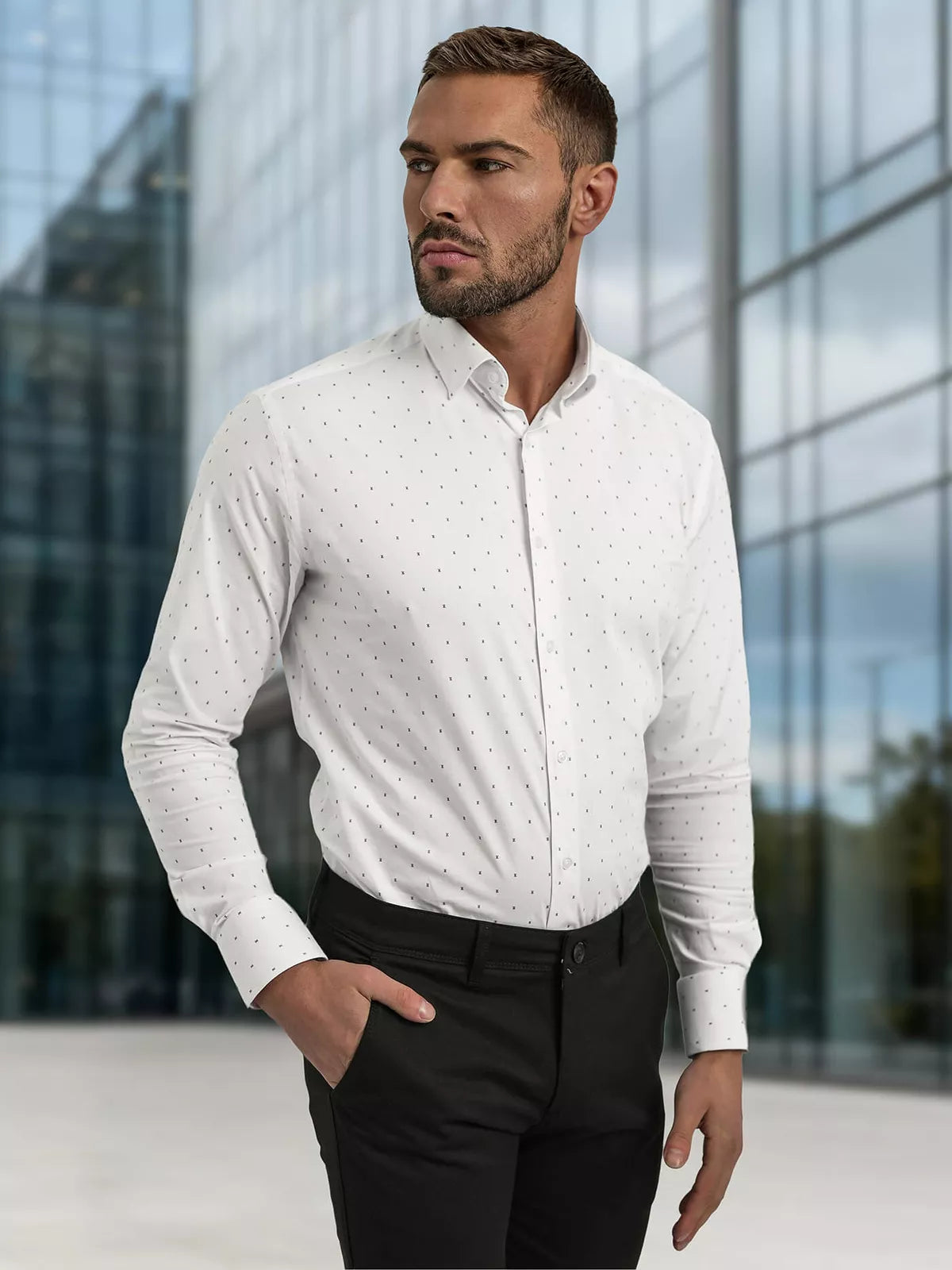 Vīriešu balts krekls Royal