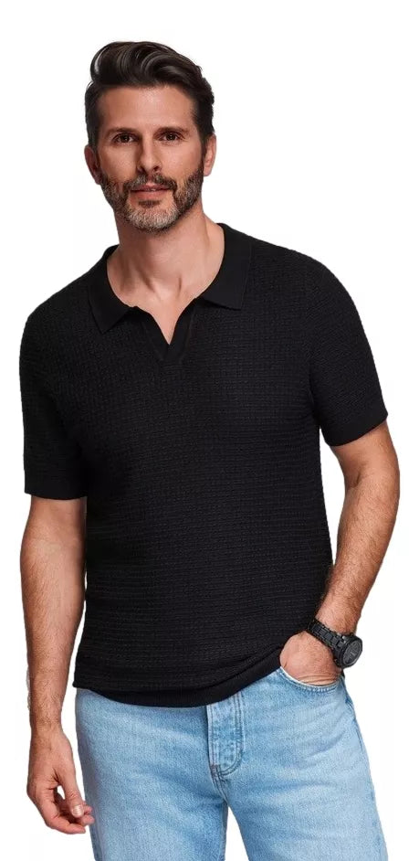 Vīriešu melns polo krekls Austen
