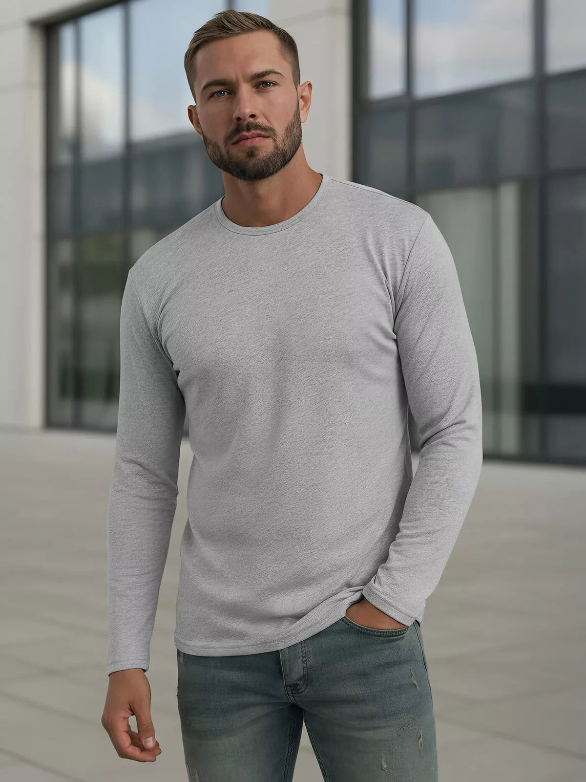 Vīriešu pelēks T-krekls Rojo