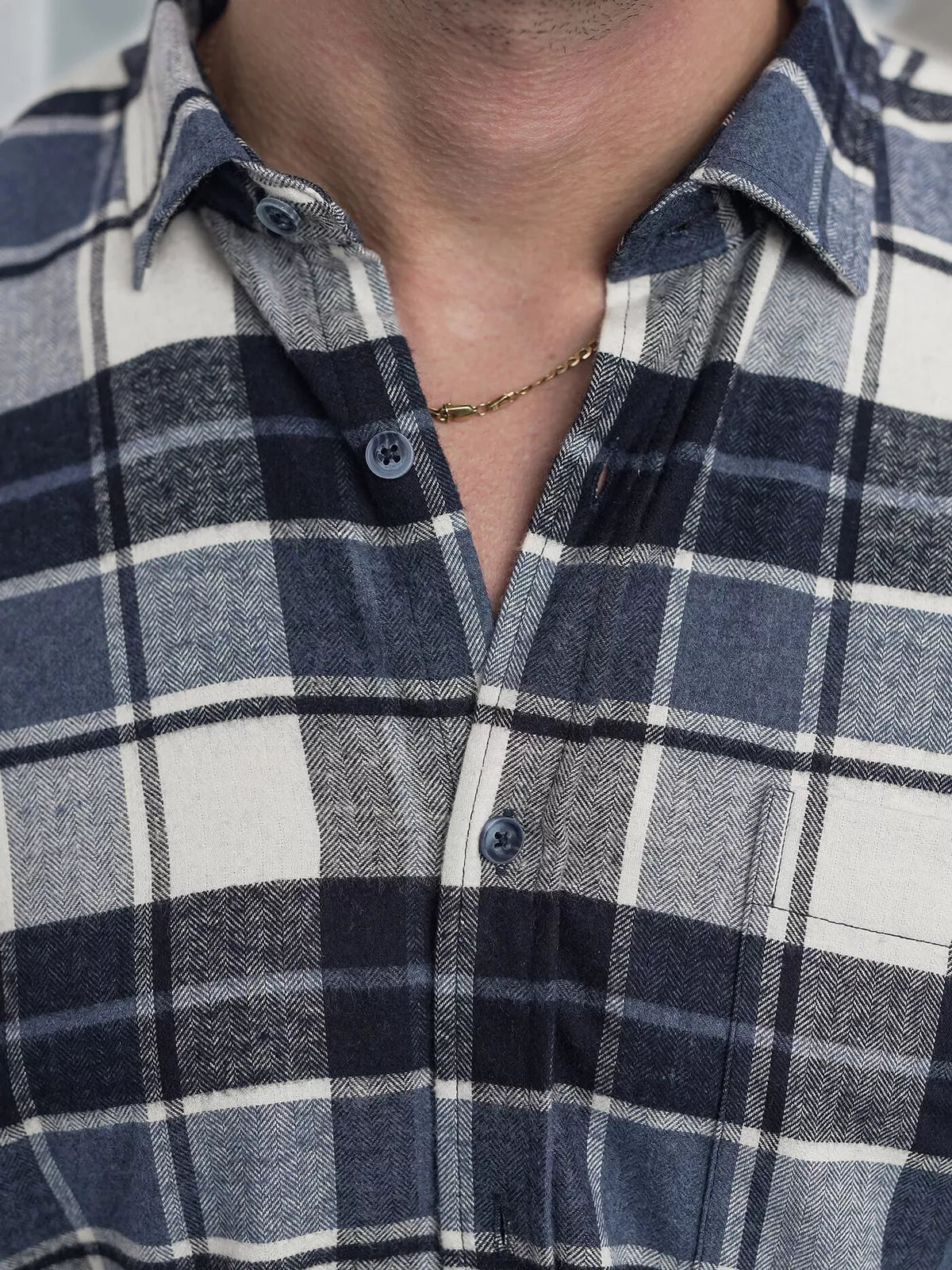 Vīriešu tumši zils rūtainais krekls Marino