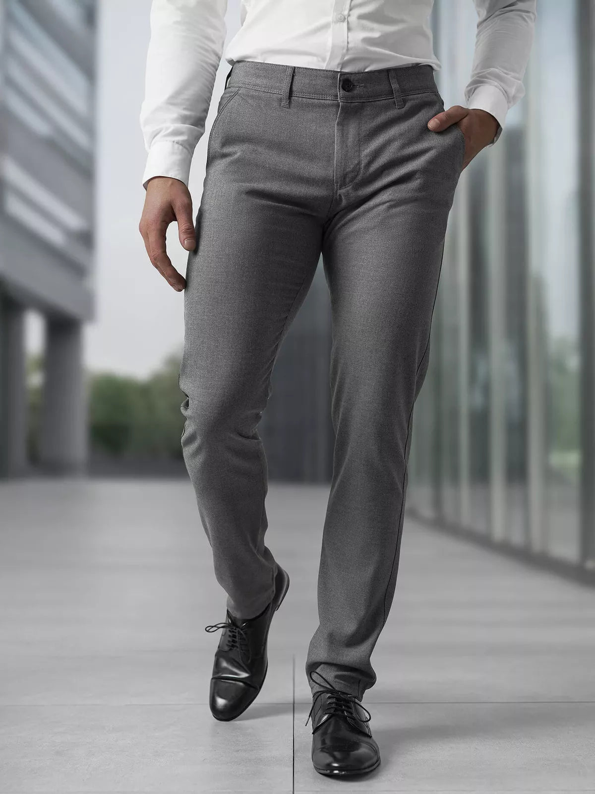 Vīriešu tumši pelēkas chino bikses Reno