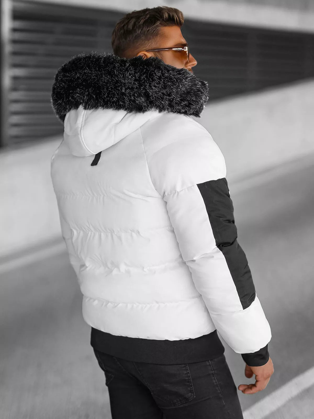 Vīriešu ziemas jaka Vitor, balta