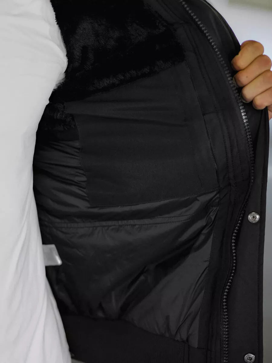 Vīriešu ziemas jaka Vitor, melna