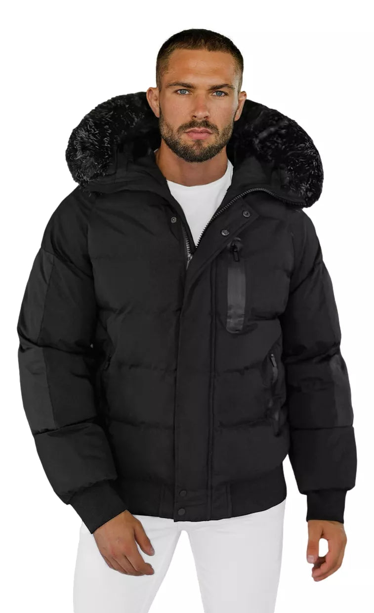 Vīriešu ziemas jaka Vitor, melna